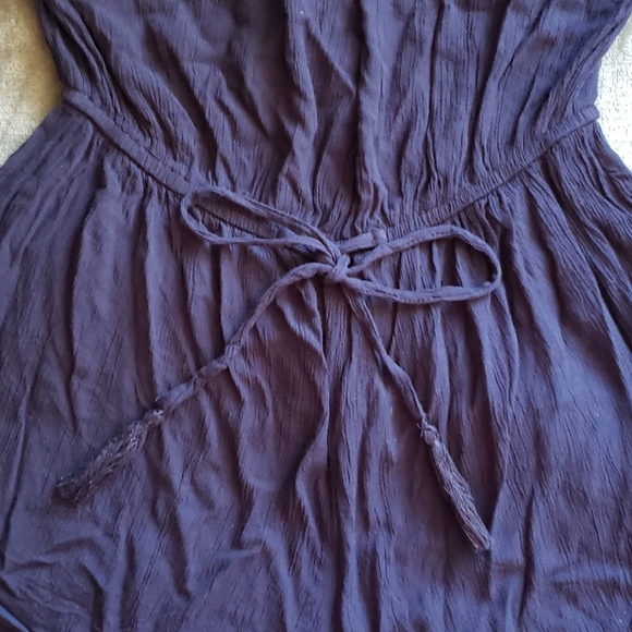 Navy blue off the shoulder bell sleeve romper - Picture 4 of 5